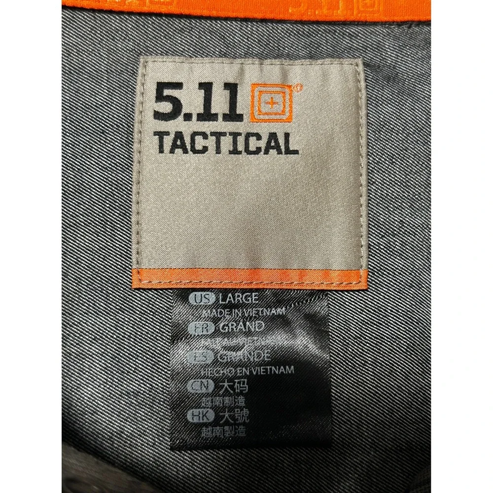 NEW 5.11 Tactical Men's LARGE Peak Long Sleeve Plaid Shirt Gray - Picture 8 of 11